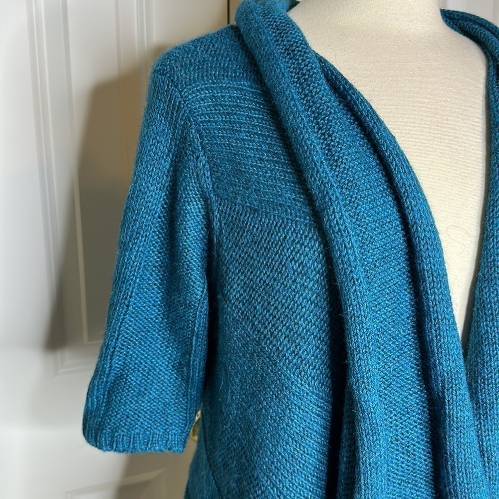 Eileen Fisher alpaca silk Blend Asymmetric cardigan - Picture 2 of 10